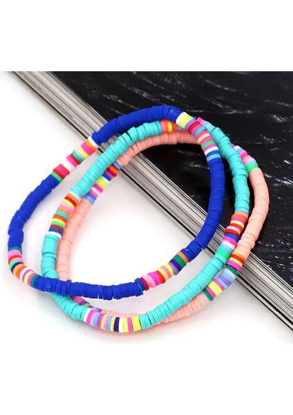 B569A Moda Basit Bilezik Boho Renkli Polimer Kil Dize Kadın Bilezikler Takı Hediyeler (Yurt Dışından) fiyatları