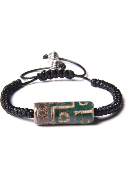 No.2 Boyutu Erkekler Kadınlar Bilezikler Vintage Dzi Agat Bileklik Budizm Siyah Beyaz Tibet Agat Charm Pulsera Femme El Yapımı Enerji Takı (Yurt Dışından)