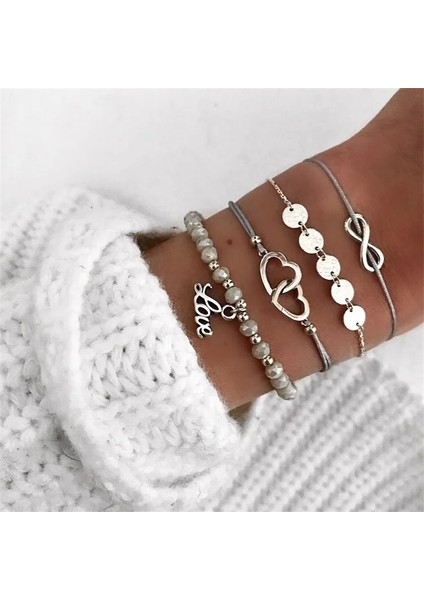 S111 Vkme Moda Gümüş Kaplama Charm Boncuk Bilezik Bayanlar Yeni Bohem Kabuk Dünya Haritası Bilezik Inci Moda Takı Bayanlar Hediye (Yurt Dışından) modelleri