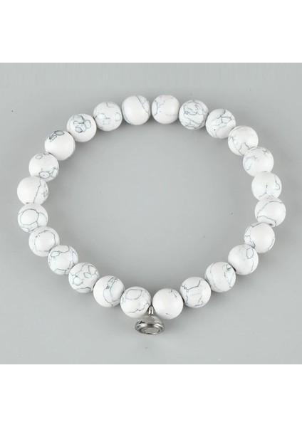 L 205MM 8 Inç Stili YC0004 Çift Bilezik Doğal Taş 8mm Mıknatıs Toka Sevgili En Iyi Arkadaş Erkek Bileklik Hediye Volkanik Kayalar Cazip Takı Bilezik (Yurt Dışından)