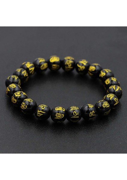 10 mm Asla Solmaz Paslanmaz Çelik Altın Pixiu Obsidyen Bilezik Feng Shui Doğal Taş Zenginlik Bilezik Charm Şanslı Muska Bilezik (Yurt Dışından)