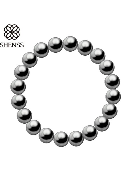 21CM Tarzı 10 mm Shenss Li Kabuk Inci Bileklik Lastikli Çeşitli Ebatlarda Kadın Bileklik Gri Renk (Yurt Dışından) fiyatları
