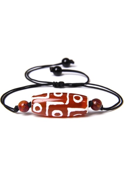 No.9 Boyutu Erkekler Kadınlar Bilezikler Vintage Dzi Agat Bileklik Budizm Siyah Beyaz Tibet Agat Charm Pulsera Femme El Yapımı Enerji Takı (Yurt Dışından)