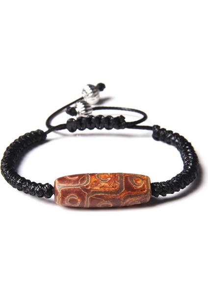 No.9 Boyutu Erkekler Kadınlar Bilezikler Vintage Dzi Agat Bileklik Budizm Siyah Beyaz Tibet Agat Charm Pulsera Femme El Yapımı Enerji Takı (Yurt Dışından) modelleri