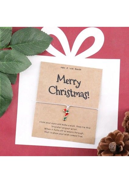 Gri Tarzı Noel Şekeri Moda Noel Dilek Bilezik Mutlu Noeller Noel Baba Çan Kadınlar Için Noel Takı Erkek Arkadaş Noel Hediyesi Dilek Kartı (Yurt Dışından)