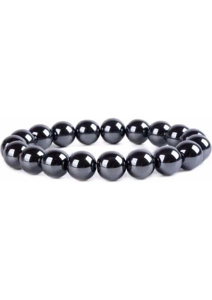 6mm Tarzı Hematit Kft El Yapımı Doğal Kristal Kuvars Yarı Değerli Taş Şifa Reiki Yuvarlak Boncuk Streç Bilezik (Yurt Dışından)