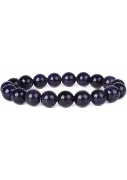 8mm Tarzı Mavi Kum Kft El Yapımı Doğal Kristal Kuvars Yarı Değerli Taş Şifa Reiki Yuvarlak Boncuk Streç Bilezik (Yurt Dışından)