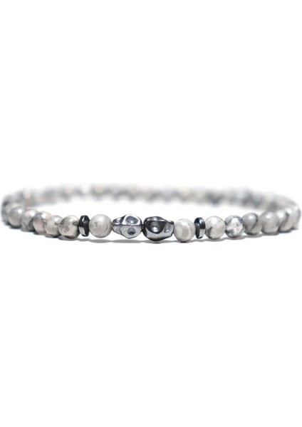 B'yi Ayarla Noter Et Erkek Kafatası Bilezik 4mm Küçük Boncuk Braslet Hombre Aksesuarları Için Doğal Obsidyen Hematit Taş Brazalete Adam (Yurt Dışından) indirimleri