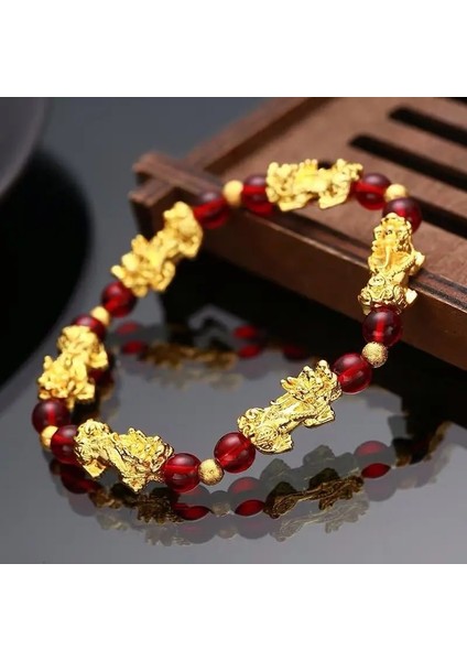 No.5 Boyutu Cesur Birlikler Boncuk Pıxıu Kadın Erkek Için Bilezik Obsidyen Taş Boncuk Bilezik Şanslı Cesur Servet Getirin Feng Shui Bilezikler Hediye (Yurt Dışından)