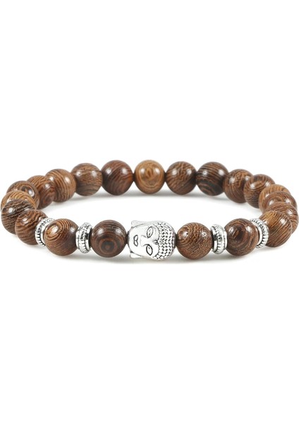 Ahşap Reiki Tiger Eyes Boncuklu Buda Bilezik Doğal Taş Bilezik Elastik Tespih Erkek Kadın Namaz Charm Yoga Takı Hediye Pulseras (Yurt Dışından)