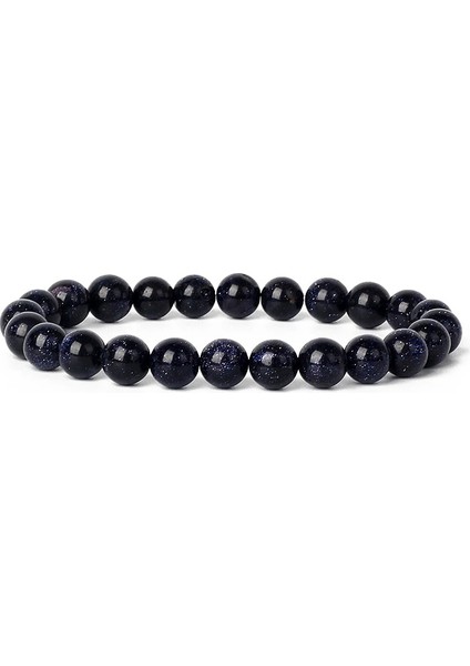 8mm Boncuk Stili 8mavi Kum Erkekler Bilezikler Doğal Şifa Enerji Kaplan Gözü Bilezik Cilalı Lapis Lazuli Boncuk Bileklik Elastik Pulsera Kadın Takı (Yurt Dışından)