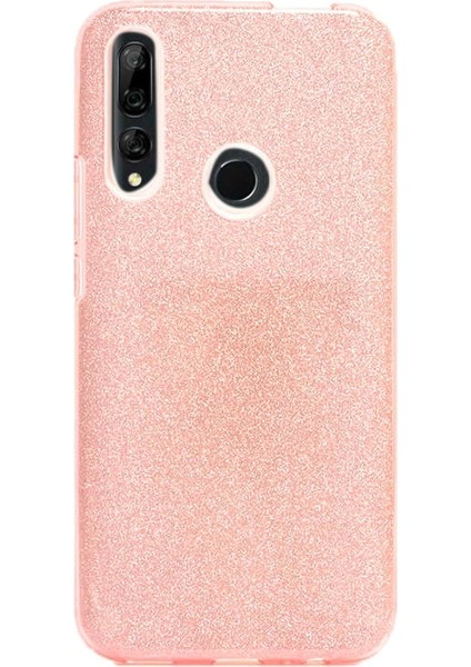 Huawei Y9 Prime 2019 Kılıf Shining Simli Silikon Arka Kapak Pembe