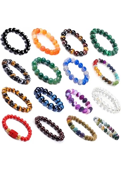 RCSL144-8MM Lüks Doğal Taş Şifa Kristal Streç Boncuk Bilezik Kadın Erkek El Yapımı Değerli Taş Yuvarlak Bilezikler Takı Hediye (Yurt Dışından) fiyatları