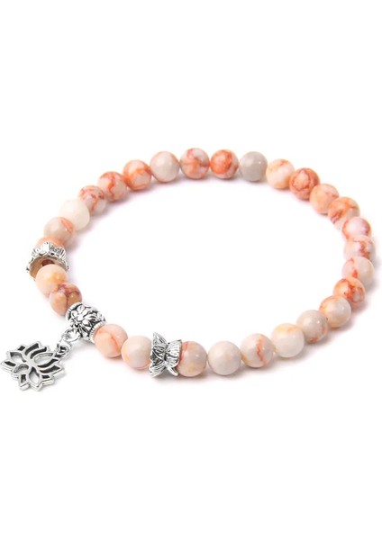 19CM Tarzı Kırmızı Picasso Doğal Taş Bilezik Erkekler Vintage Budizm Gümüş Renk Lotus Charm Bilezikler Kadınlar Mala Namaz Reiki Pulsera Takı (Yurt Dışından)