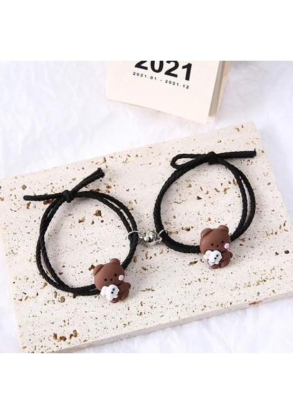 Tavşan Ayı Et Mıknatıs Çiftler Eşleşen Bilezik Çift Amaçlı Elastik Lastik Bant Severler Braslet Romantik Eşleştirilmiş Brazalete Joyas Hediye (Yurt Dışından) fiyatları