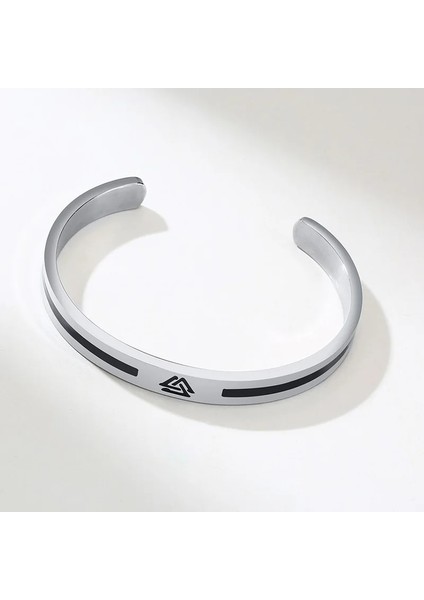 Stil 14 5mm 60MM Erkek Bileklik, Enemal Erkek Bileklik, Viking Logo Manşet Bileklik Beyefendi, Paslanmaz Çelik Minimalist Bileklik (Yurt Dışından) indirimleri