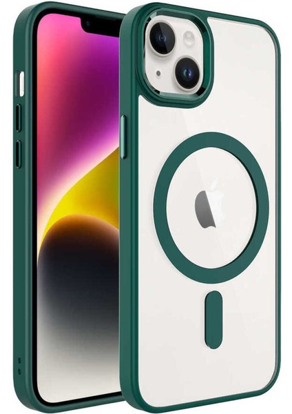 Apple iPhone 14 Kılıf Krom Manyetik Şarj Tpu Sert Silikon