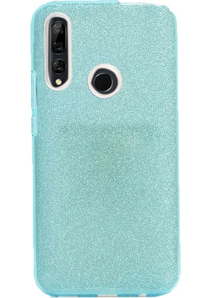 Huawei Y9 Prime 2019 Kılıf Shining Simli Silikon Arka Kapak Turkuaz