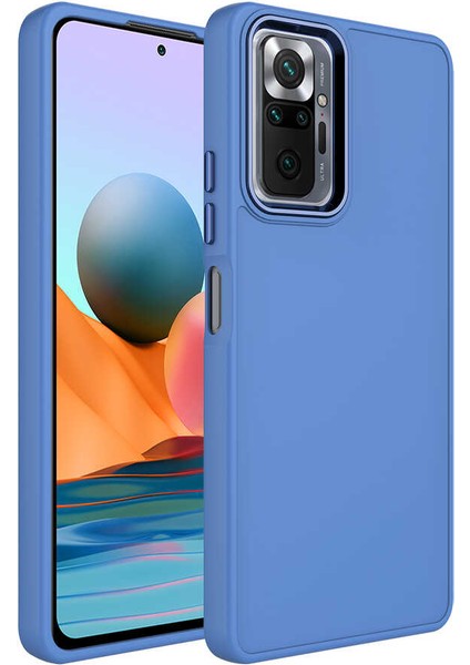 Xiaomi Redmi Note 10 Pro Kılıf Luna Buton Tuşlu Soft Silikon Lavanta Grisi