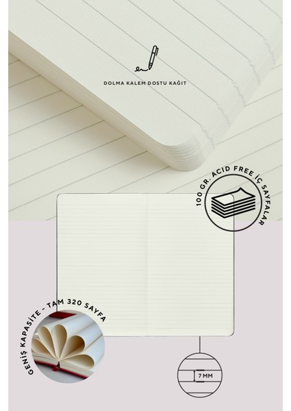 Nota Bene Premium Sert Kapak Defter 14 8 x 21 Çizgili
