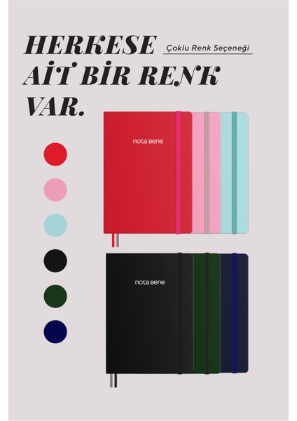 Nota Bene Premium Sert Kapak Defter 14 8 x 21 Çizgili