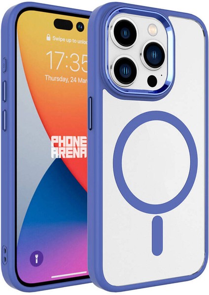 Apple iPhone 15 Pro Max Kılıf Krom Magsafe Tpu Sert Silikon