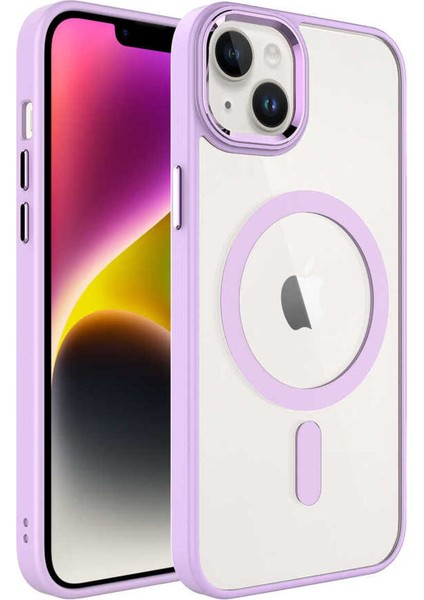 Apple iPhone 14 Plus Kılıf Krom Magsafe Tpu Sert Silikon