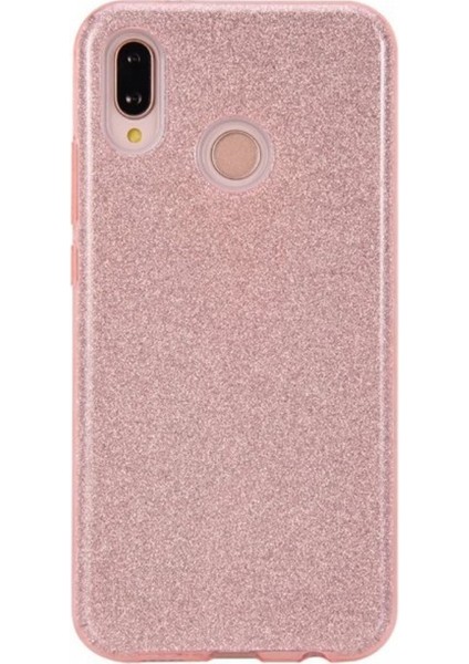 Huawei P Smart 2019 Kılıf Shining Simli Silikon Arka Kapak Pembe