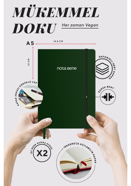 Nota Bene Premium Sert Kapak Defter 14 8 x 21 Çizgili modelleri