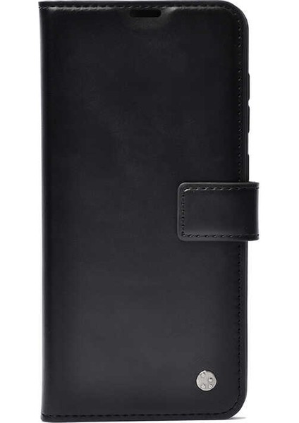 Xiaomi Redmi Note 9 Kılıf Kar Delüx Cüzdan Kartlıklı Kopçalı Siyah