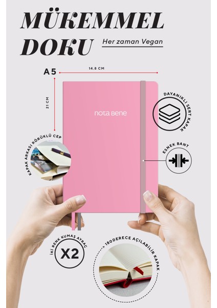 Nota Bene Premium Sert Kapak Defter 14 8 x 21 cm Çizgili modelleri