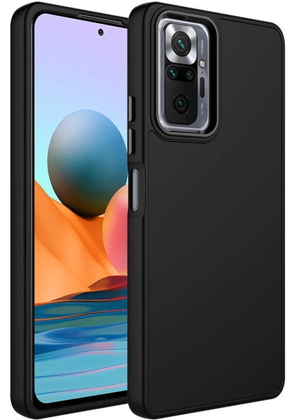 Xiaomi Redmi Note 10 Pro Kılıf Luna Buton Tuşlu Soft Silikon Siyah