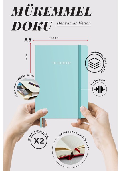 Nota Bene Premium Sert Kapak Defter 14 8 x 21 cm Çizgili modelleri