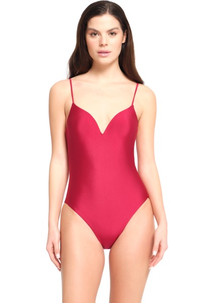 Too Salty Swimwear Kadın Bordo Kaplı Mayo 23S108ST