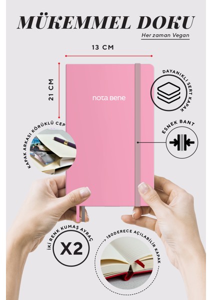 Nota Bene Classic Sert Kapak Defter, 13X21 Cm, Çizgili modelleri