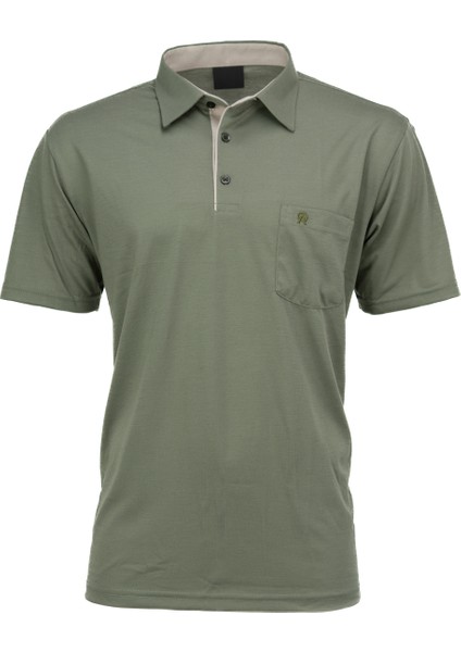 Erkek Gömlek Yaka Cepli Kısa Kollu Normal Kesim Tam Kalıp Premium Pamuklu Kumaş T-Shirt