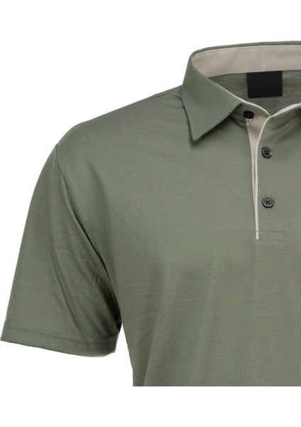Erkek Gömlek Yaka Cepli Kısa Kollu Normal Kesim Tam Kalıp Premium Pamuklu Kumaş T-Shirt