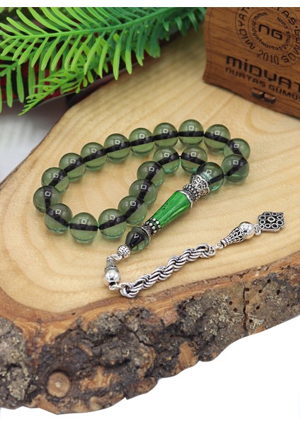 Yeşili Işçilikli Imame Gümüş Püsküllü Maskot Ateş Kehribar Tesbih 201022911 fiyatları