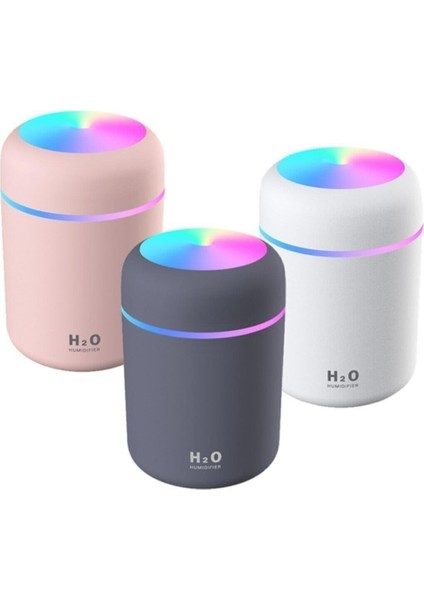 H2O LED Işıklı Mini Oda Hava Nemlendirici ve Taşınabilir Buhar Makinesi H2O Humidifier