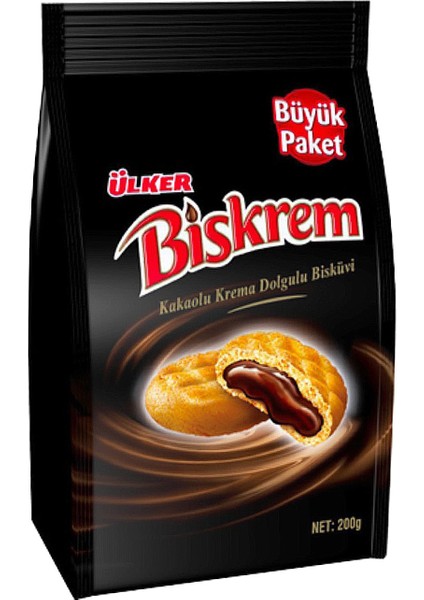 Biskrem Kakaolu Krema Dolgulu Bisküvi 200 gr x 6 Adet