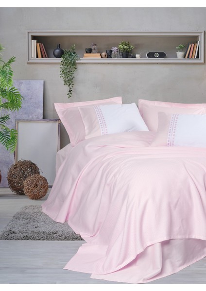 Lusso Bambu Çift Kişilik Pike Takımı Spruce Pudra