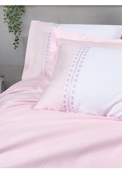 Lusso Bambu Çift Kişilik Pike Takımı Spruce Pudra