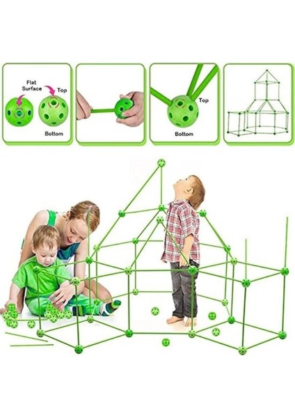 Jolıta Kültür Çocuklar Diy Kale Tünel Binası Oyun Çadırı - Yeşil (Yurt Dışından)