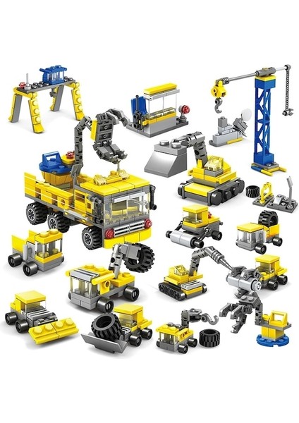 Kazi 16 In 1 Set Dıy Inşaat Mühendislik Araçları Exkavatör Model Yapı Taşları (Yurt Dışından)