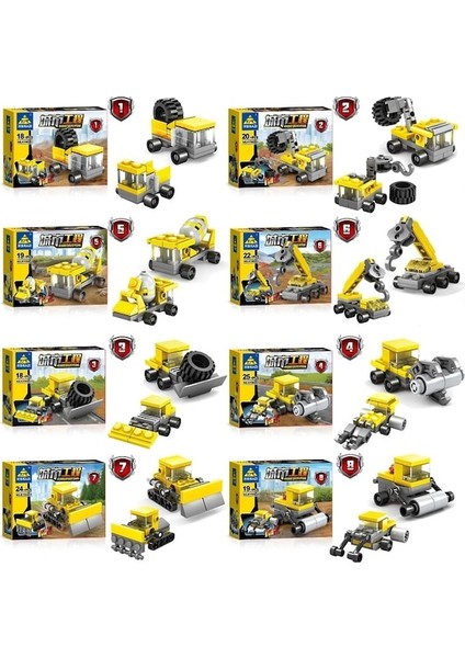 Kazi 16 In 1 Set Dıy Inşaat Mühendislik Araçları Exkavatör Model Yapı Taşları (Yurt Dışından)