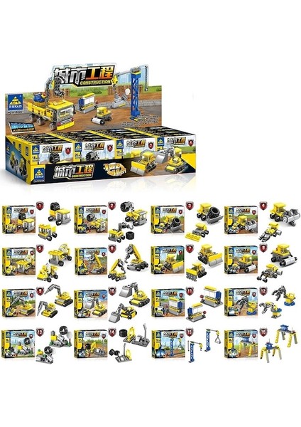 Kazi 16 In 1 Set Dıy Inşaat Mühendislik Araçları Exkavatör Model Yapı Taşları (Yurt Dışından)