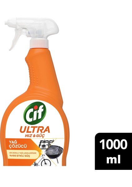 Ultra Hız & Güç Yağ Çözücü Sprey Leke ve Kir Çıkarıcı 1000 ML