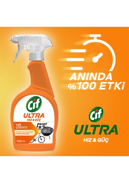 Ultra Hız & Güç Yağ Çözücü Sprey Leke ve Kir Çıkarıcı 1000 ML