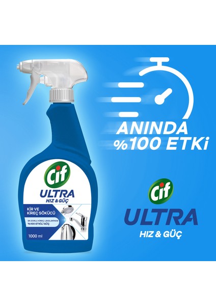 Ultra Hız & Güç Kireç Sökücü Sprey Leke ve Kir Çıkarıcı 1000 ML