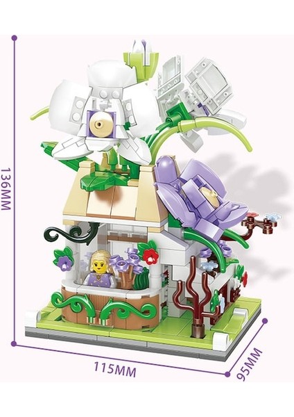 Zhegao 00300 Mini Orkide Kulube Yapı Blokları (Yurt Dışından)